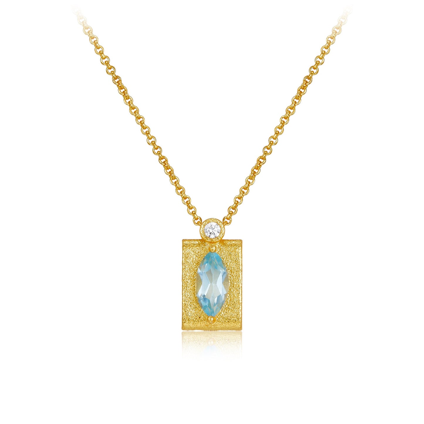 925 Sterling Silver Blue Topaz Necklace