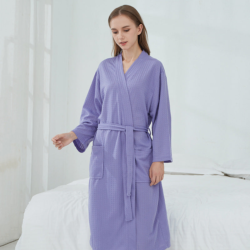 Couple Robes Waffle  Women Men Loungewear Bathrobe