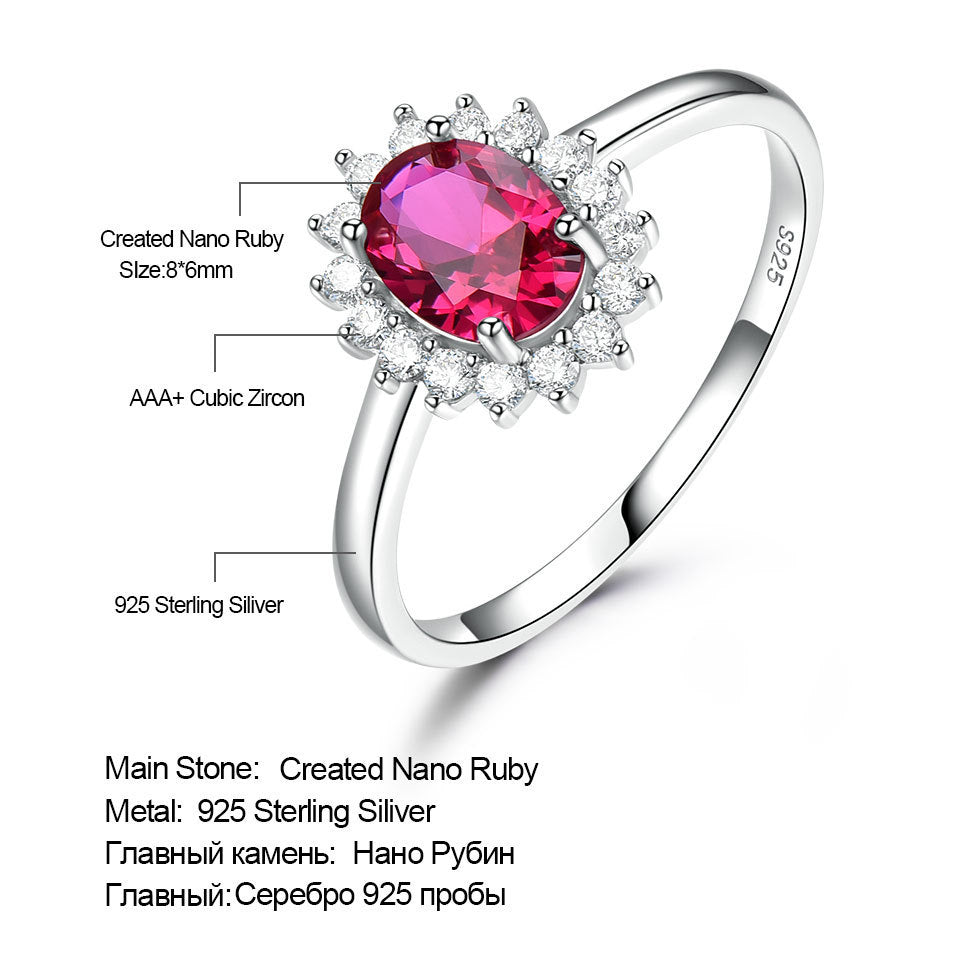 Threecolor Silver Stone Ring Women