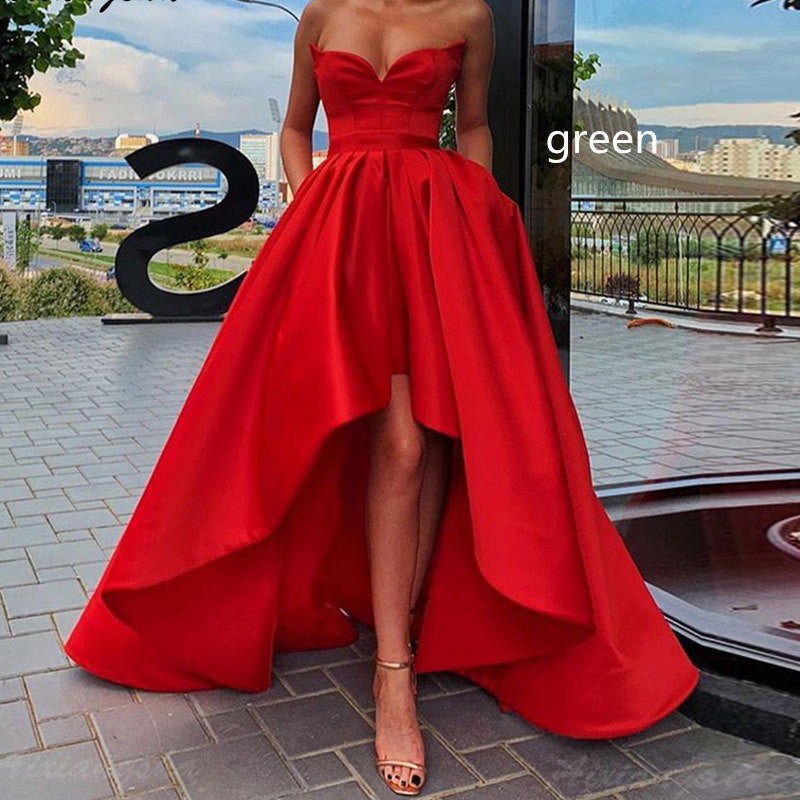 Silky Satin Sleeveless Evening Dress