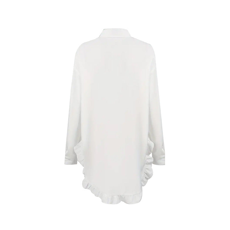 Heavenly Hues Irregular Lace White Shirt