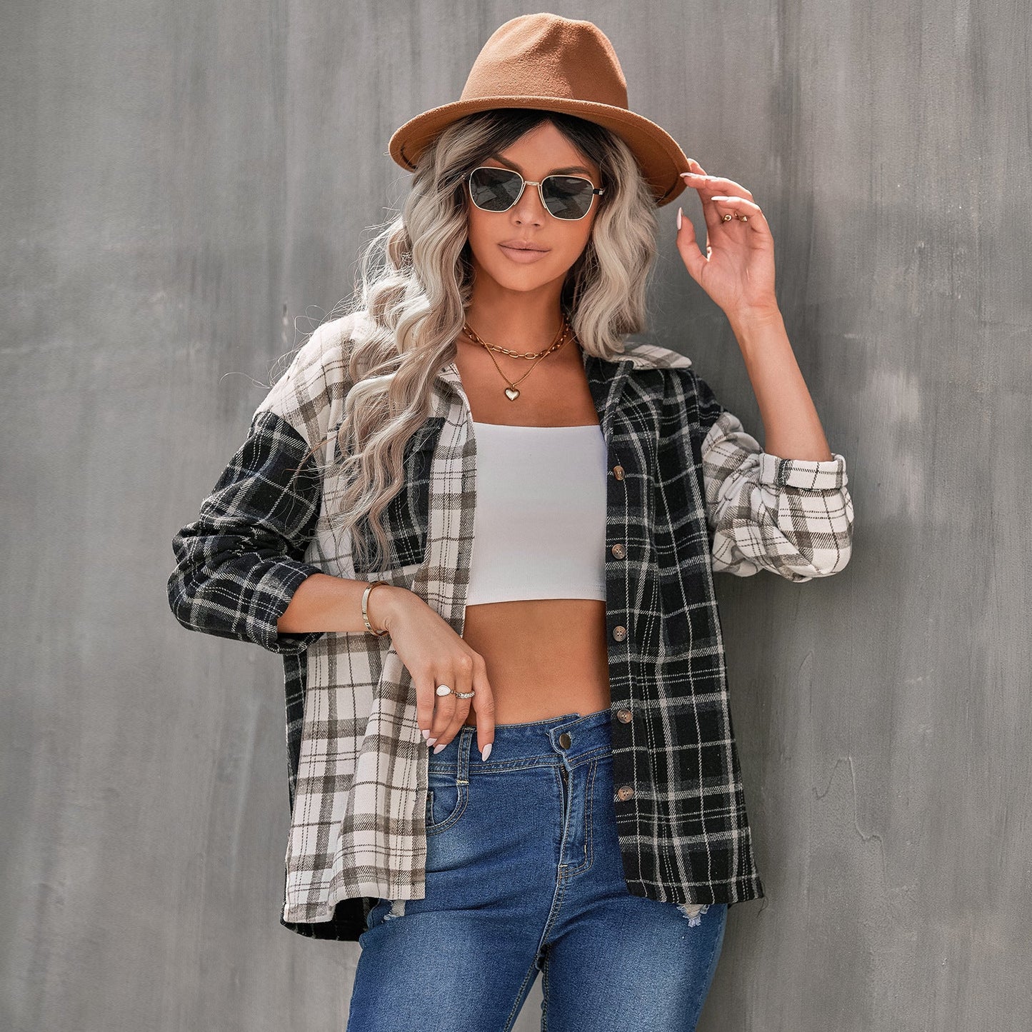 Checkmate Chic Loose Shirt