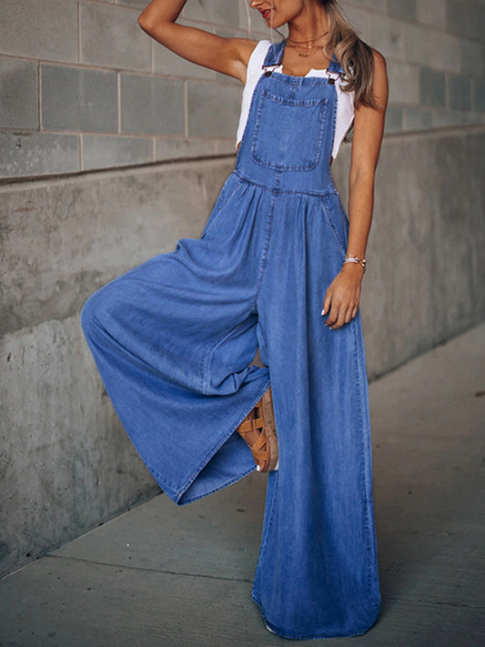 Wide Leg Treny Denim Bobcut Lounge Pants
