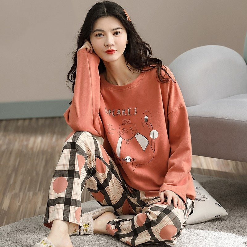 Cute Cartoon Print 2 -Piece Lounging Set