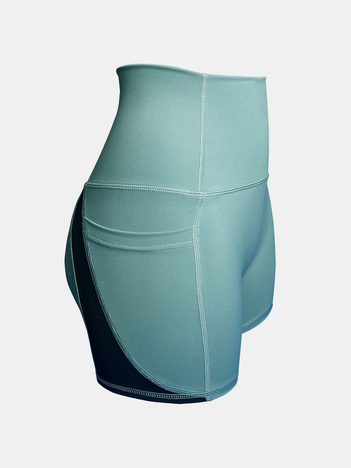 Two- Color High Waist Active Shorts w/ Packets