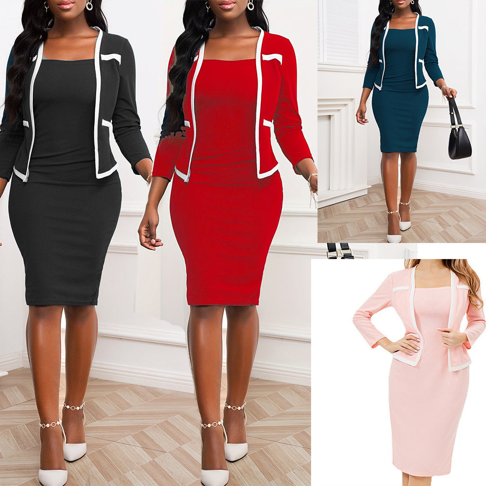 Elegant Boss Lady  2- Pieces  Dress with Cardigan