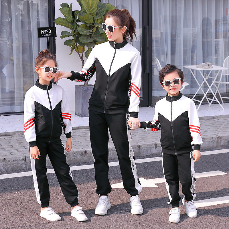Family Matching Activewear Sets with Zip Top and Pants