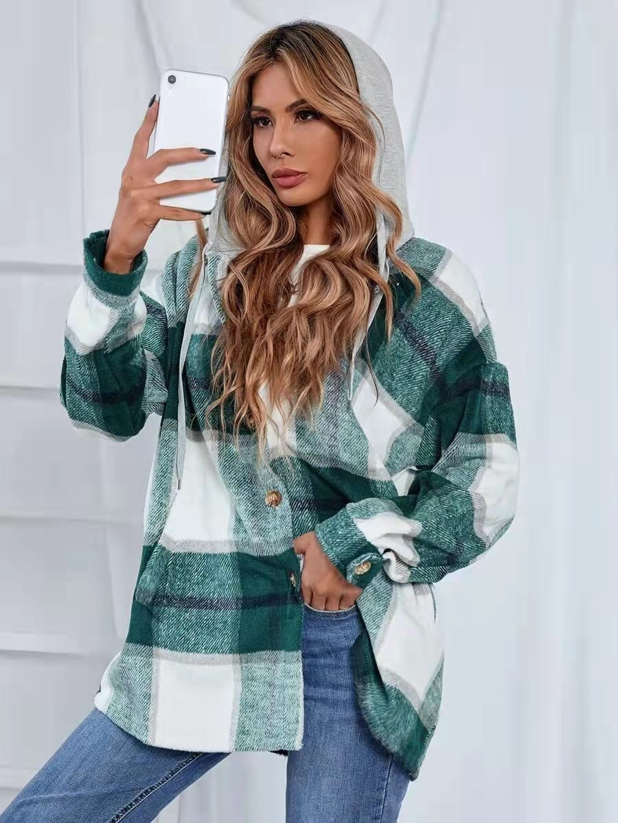 Plaid Pinnacle Woolen Hoodie