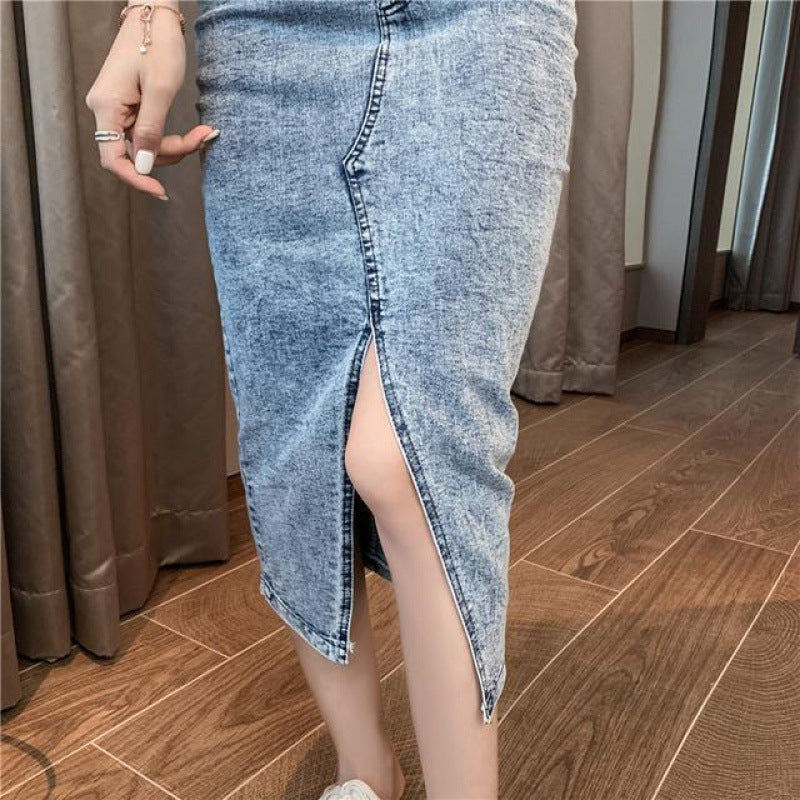 Bluebell Denim Camisole High Waist Sheath Skirt