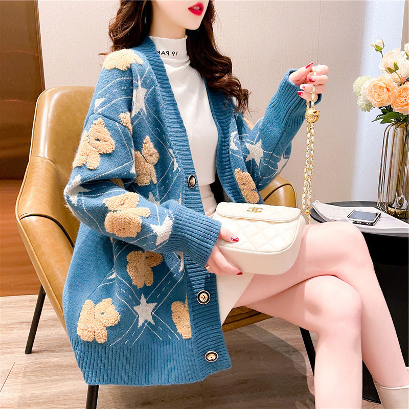 Feels Like Love Teddy Bear Oversized Knitted Cardigan