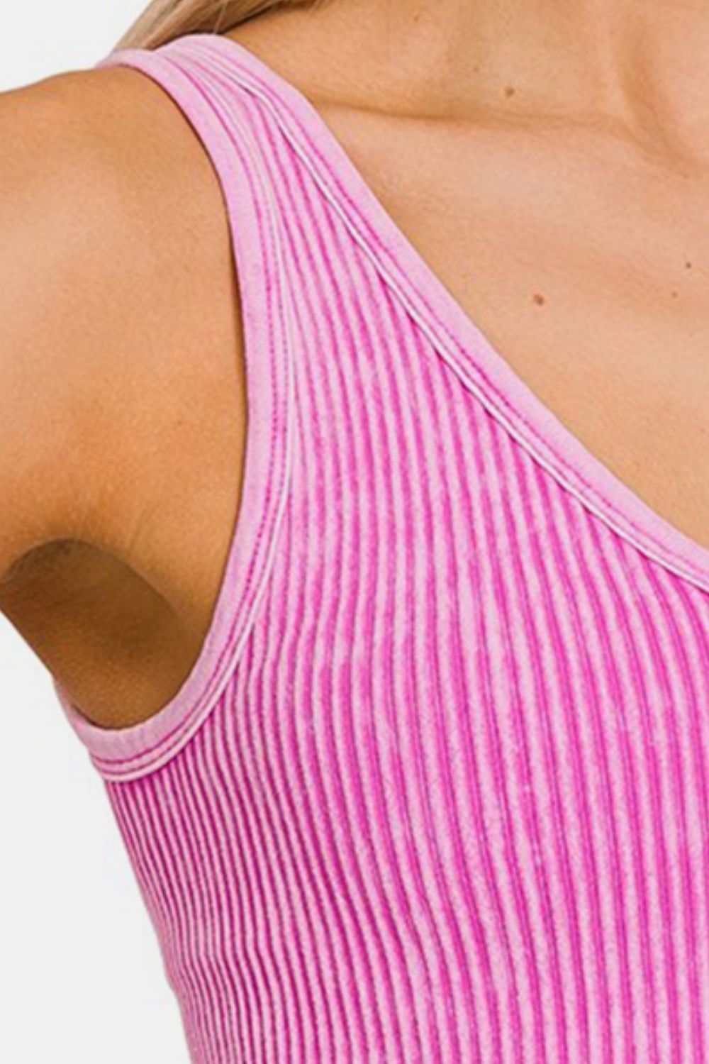 Bubblegum Washed Ribbed Cropped Tank