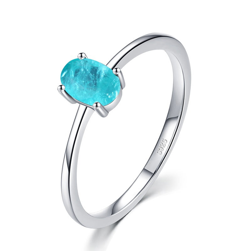 Classic Paraiba Tourmaline 925 Sterling Silver Ring
