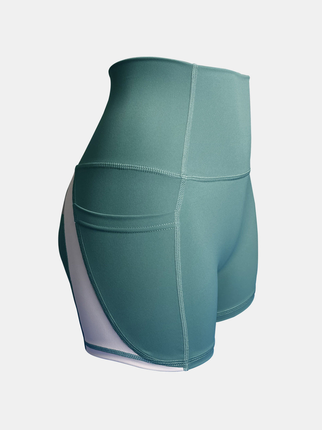 Two- Color High Waist Active Shorts w/ Packets