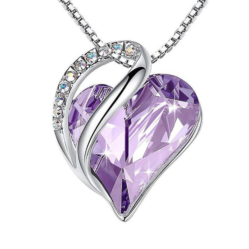 925 Sterling Silver Sliver Heart Shaped Pendant with Box Chain.