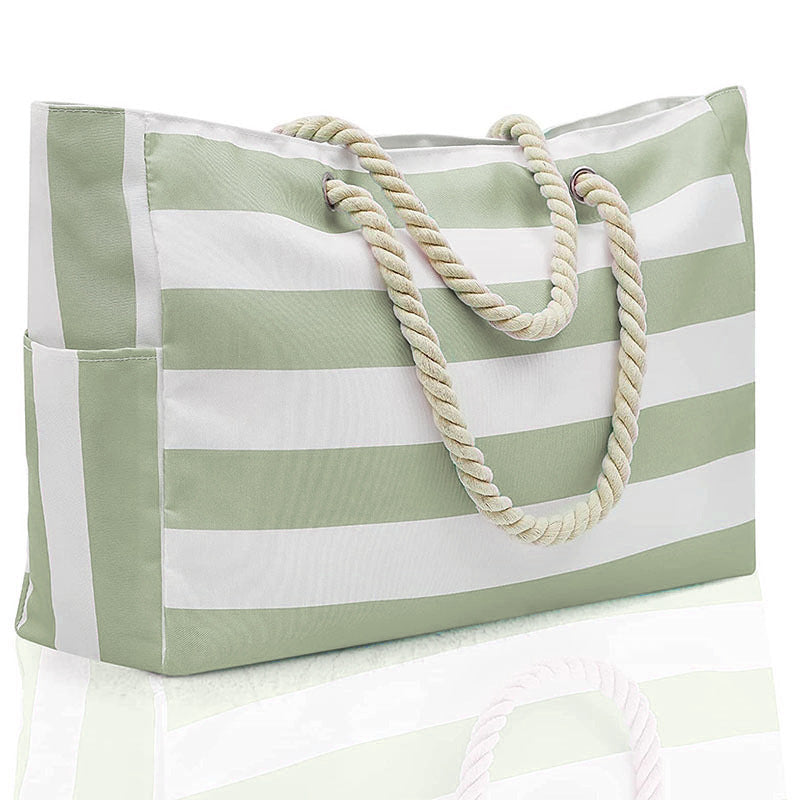 Canvas Striped Large Beach Traveling Bag