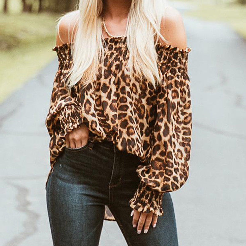 Sultry Off Shoulder Leopard Print Top