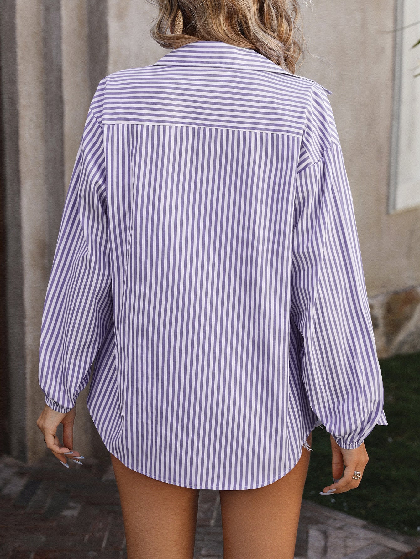 Cityscape Casual Striped Long Sleeve Shirt