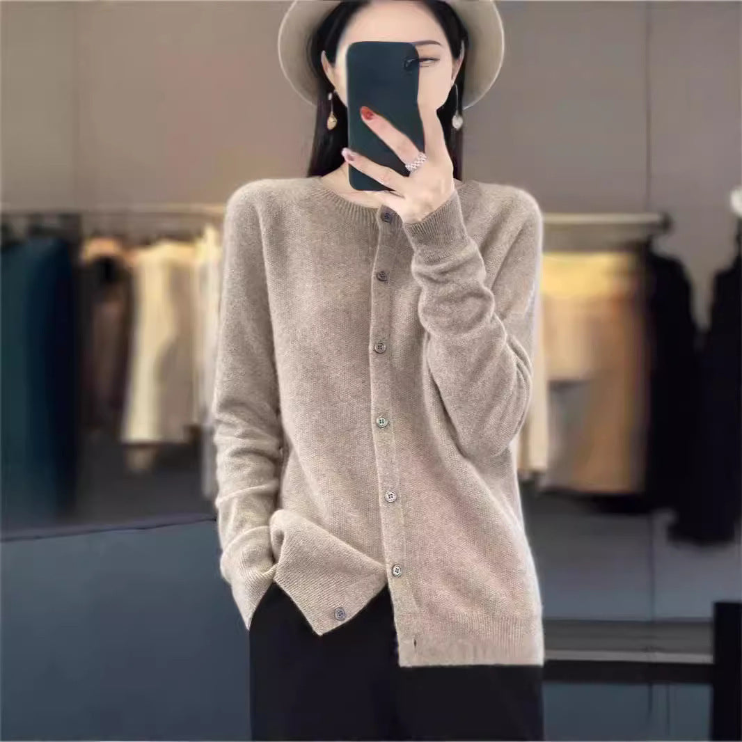 Cashmere Cardigan Sweater with Long-sleeve