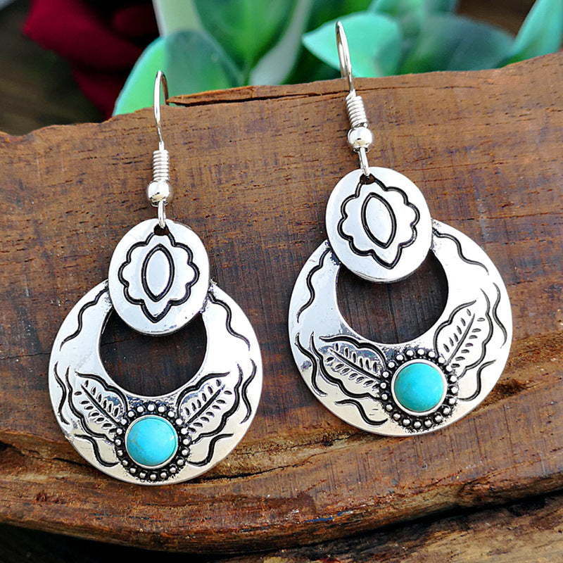 Boho Silver & Turquoise Earrings