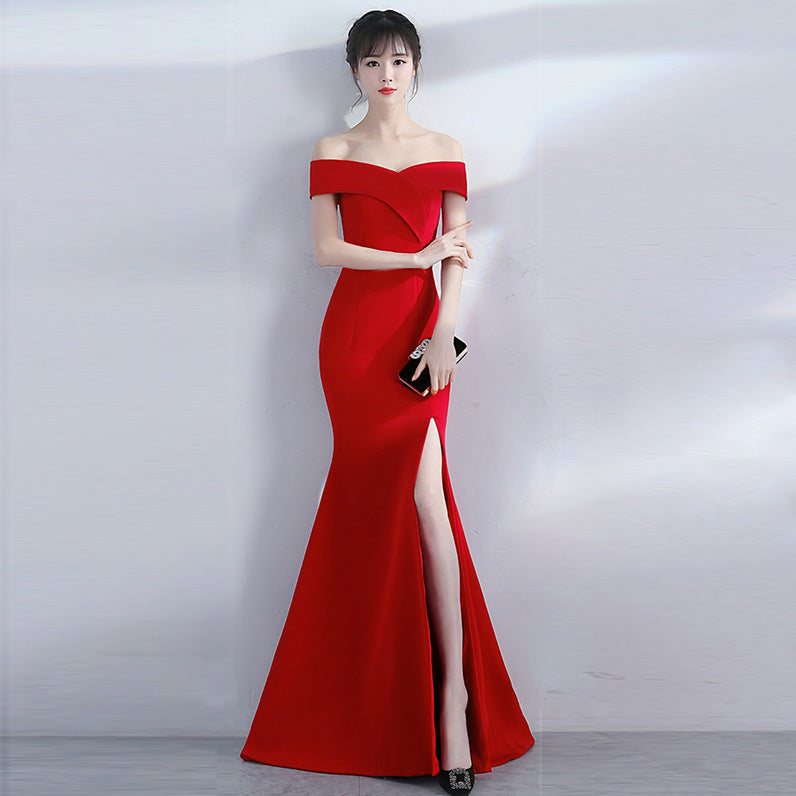 Luxurious Fit Off- Shoulder Fishtail Dress