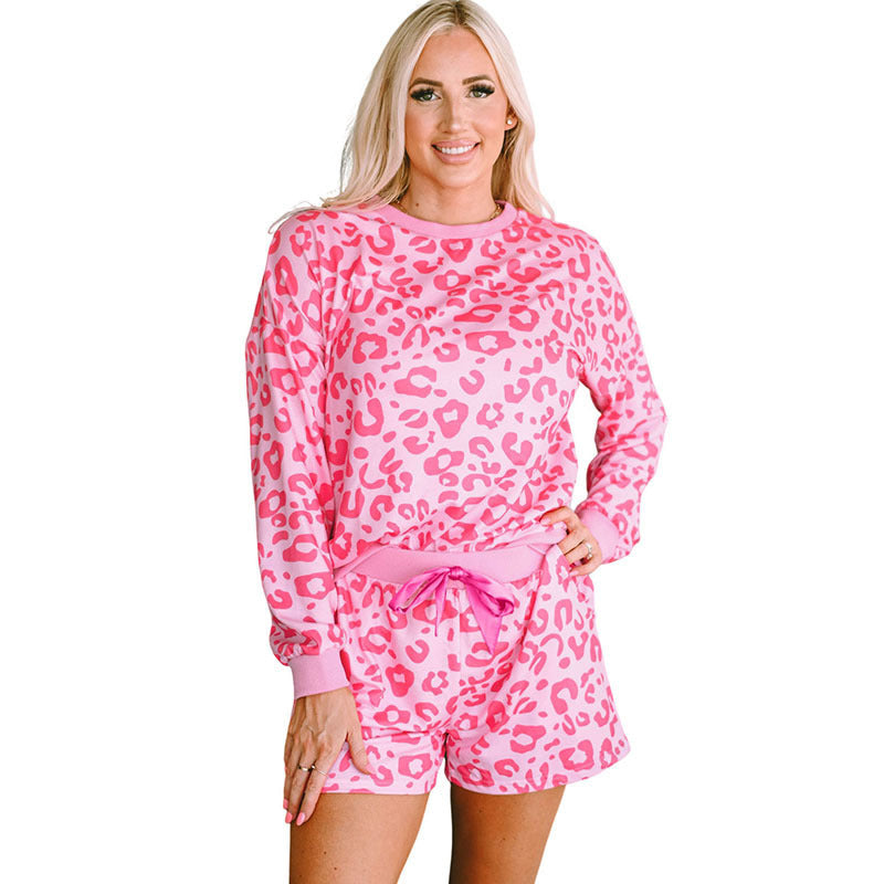 Leopard Print Loose Casual Two-piece Set