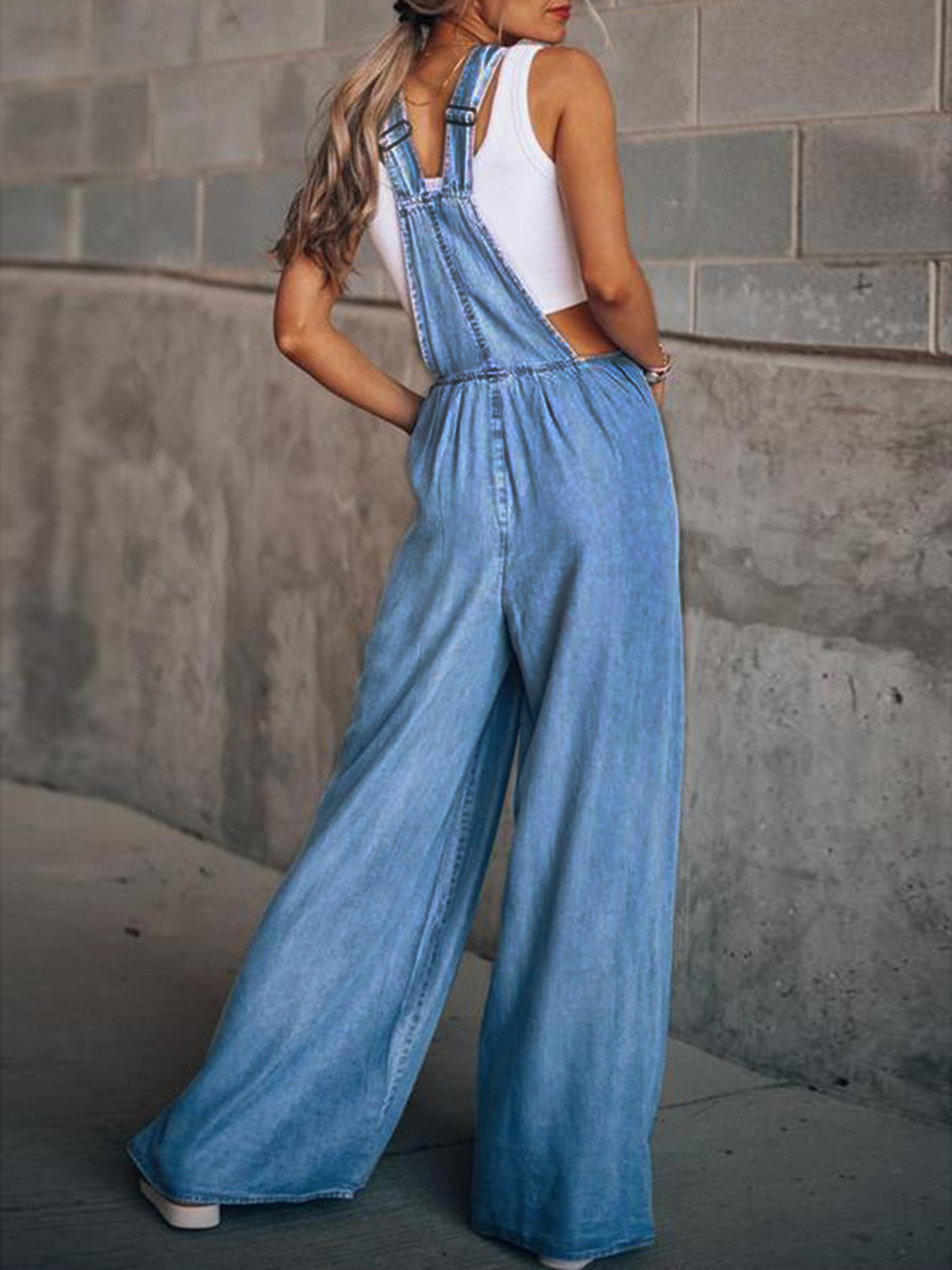Wide Leg Treny Denim Bobcut Lounge Pants