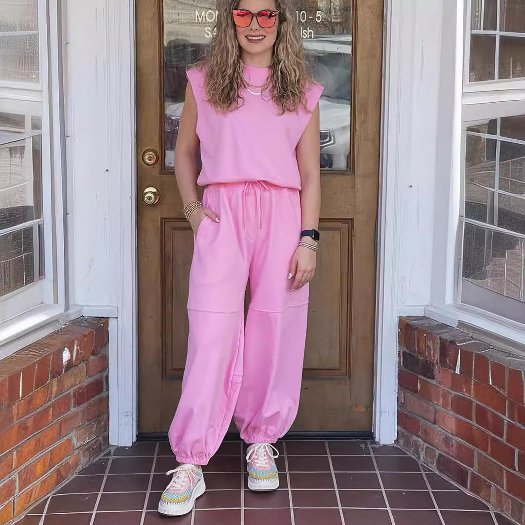 Summer Loose Sleeveless Long Jumpsuit w/  Backless Design & Elastic Waist