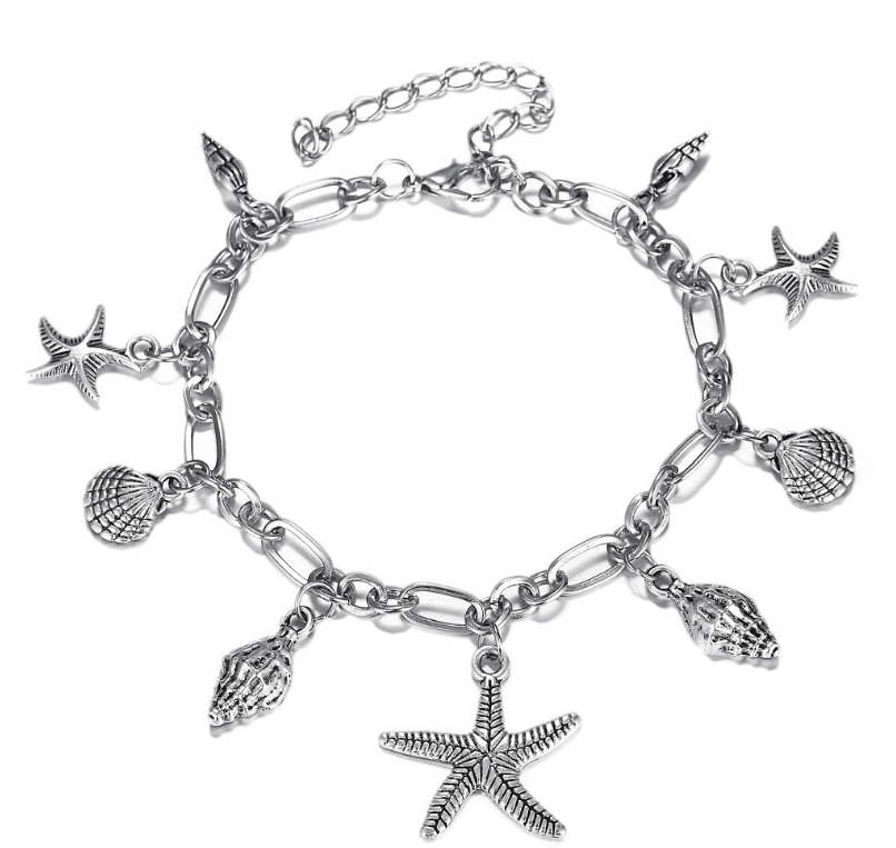 Boho Wave Turtle Charms Anklet Bracelets Shell Anklet Adjustable size.