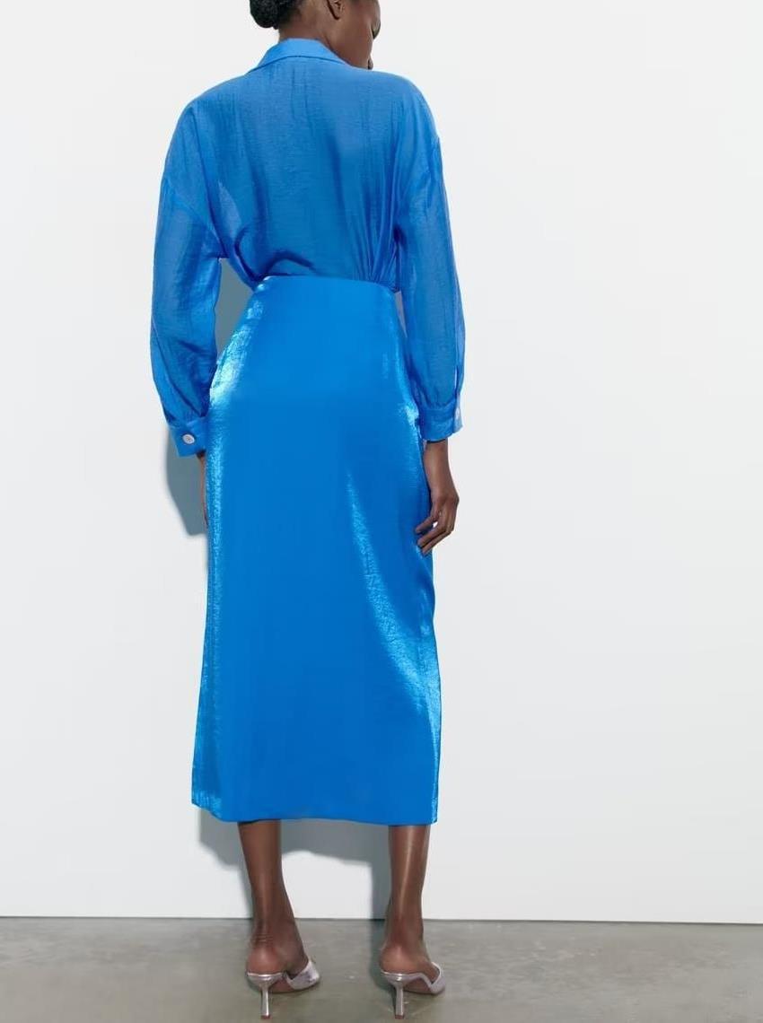 Luxe Textures Silk Satin High Waist Skirt & Top Set