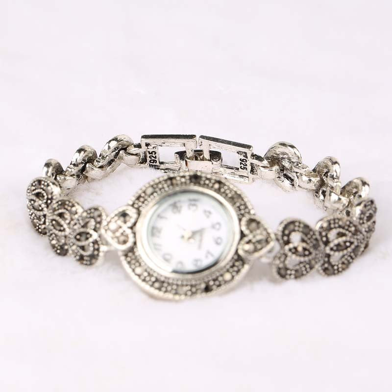 Bohemian Vintage Rhinestone Crystal Heart Bracelet Watch