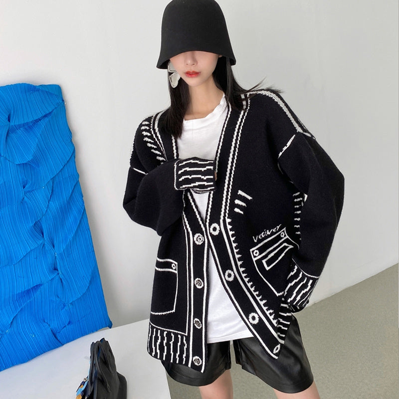 Forever Free Hand-Drawn Cashmere Cardigan