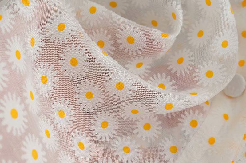 Sheer Floral Print Tulle Shirt