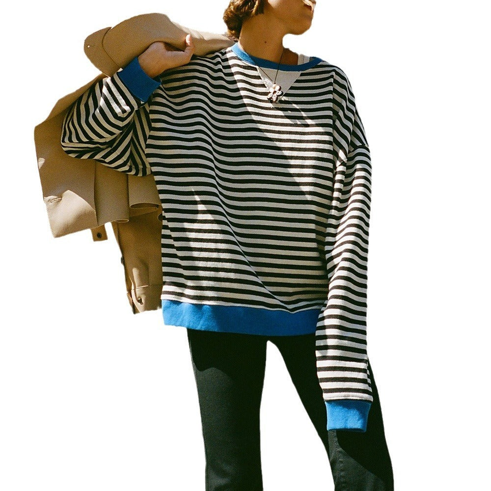 Multicolor  Fashion Striped Loose Sweater Top