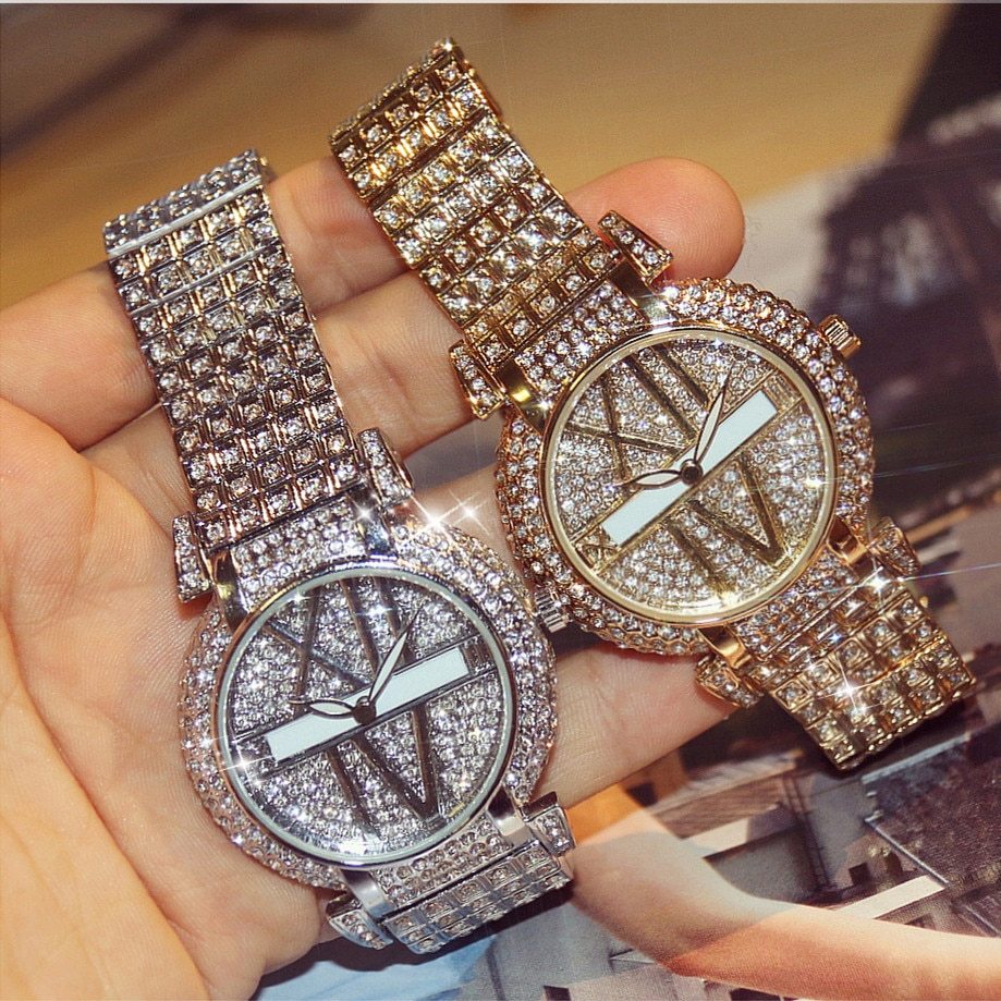 Luxury CZ Diamond Quartz Watch - Bling!