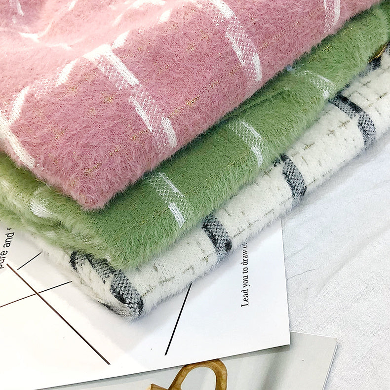 Keep Dreaming Mink Fleece Checkered Cardigan