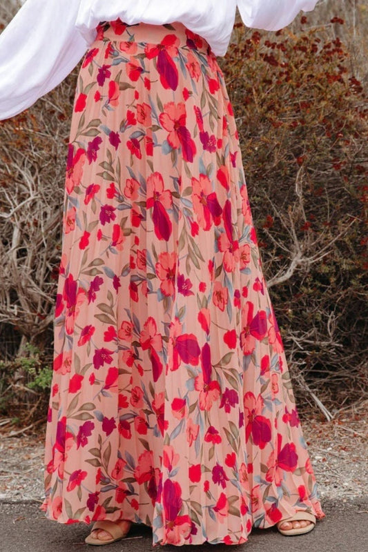 Everlasting Bliss Floral Print High Waist Maxi Skirt
