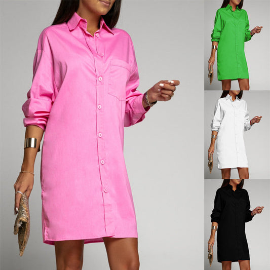 Classic V-Neck Button Pocket Long Sleeve Shirt