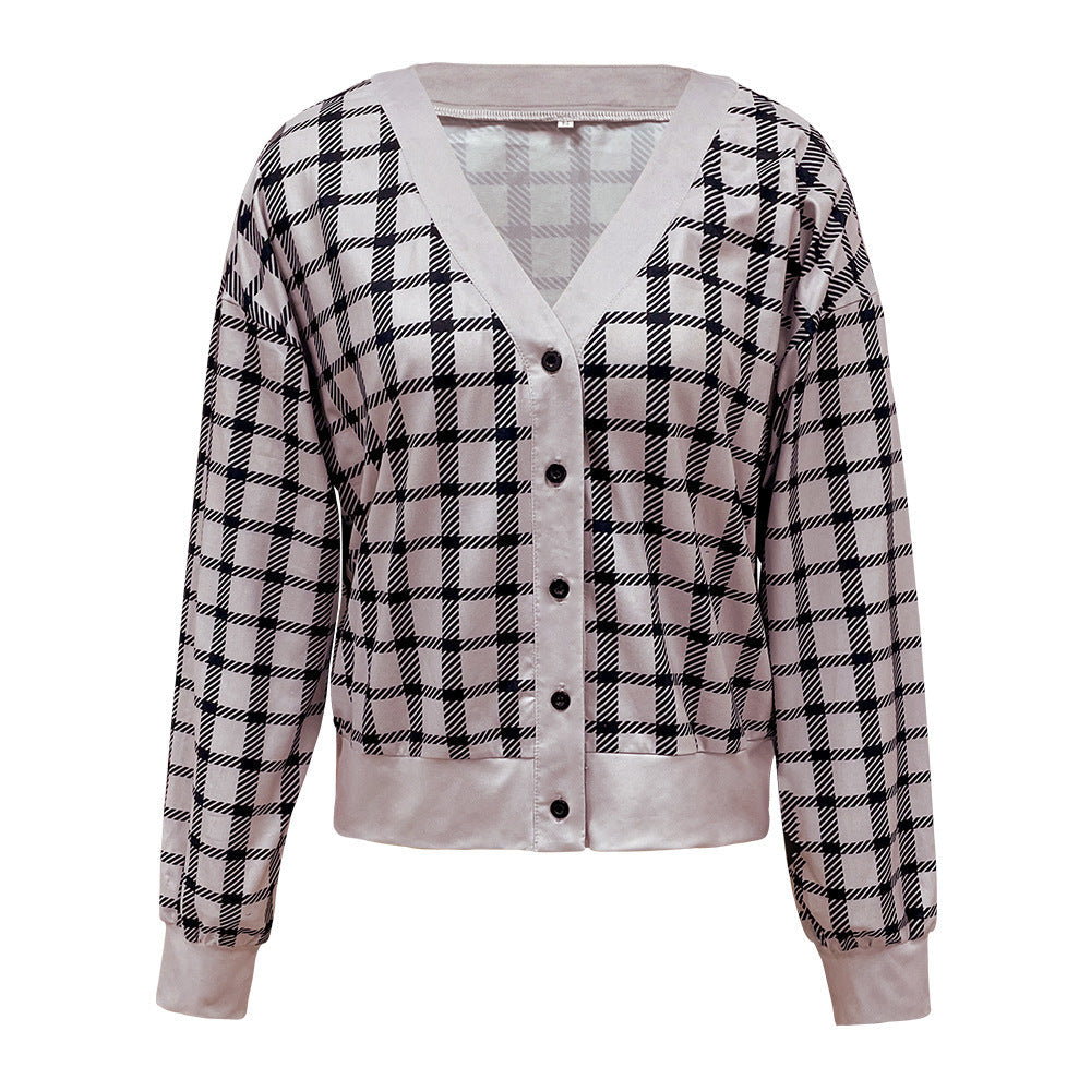 Just Perfect Checkered Button Front Cardigan