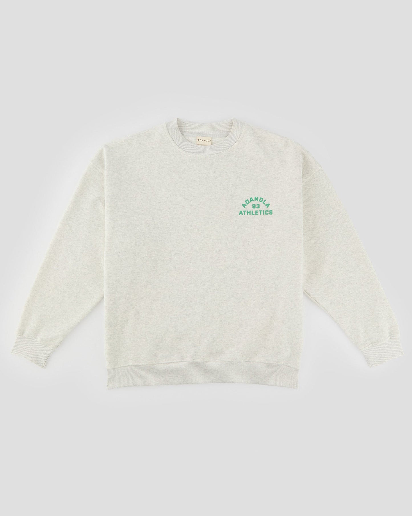 Campus Oversized Sweatshirt - Light Grey Melange/Jade Green