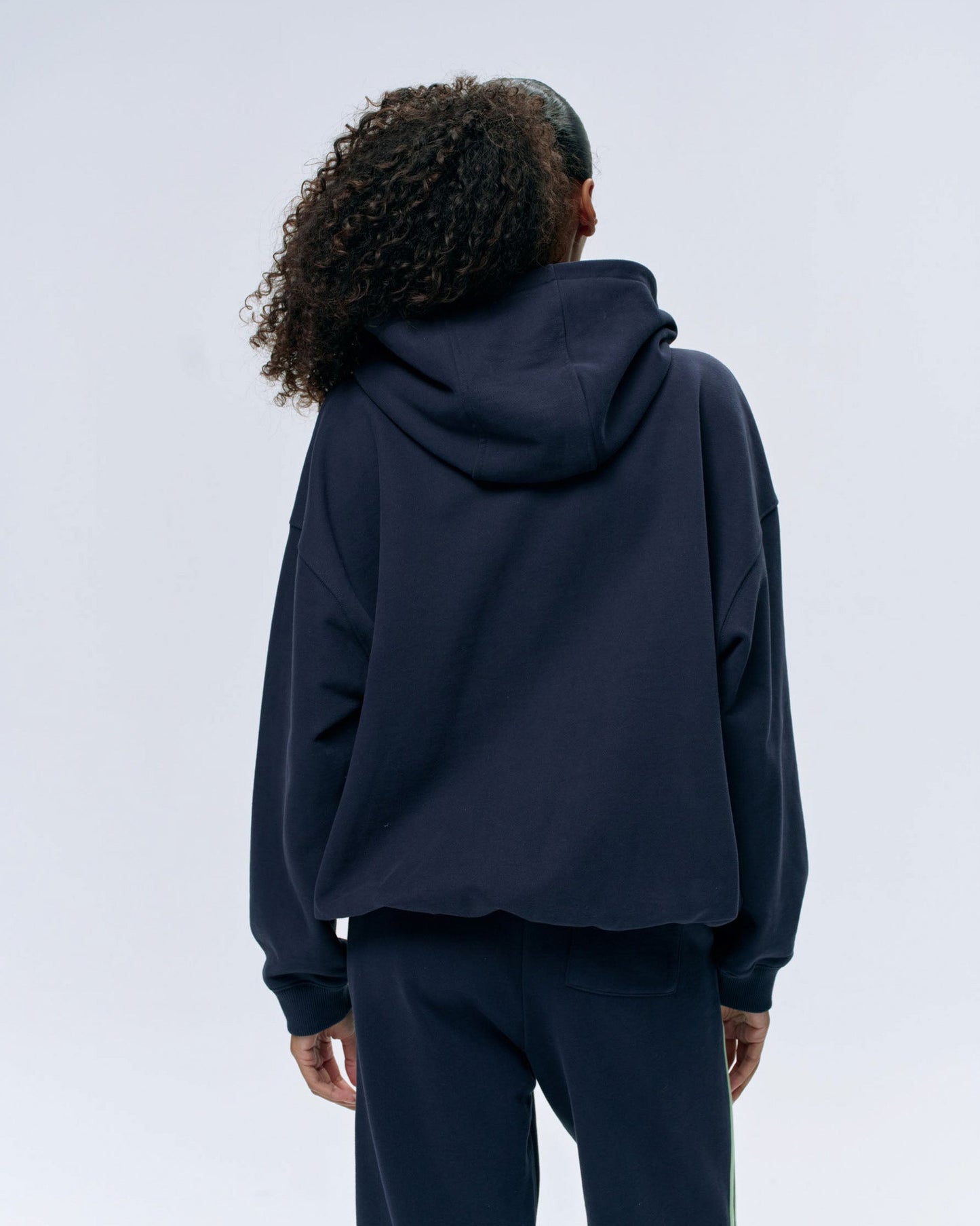 Community Spirit Oversized Full Zip Hoodie - Navy Blue/Mint Green