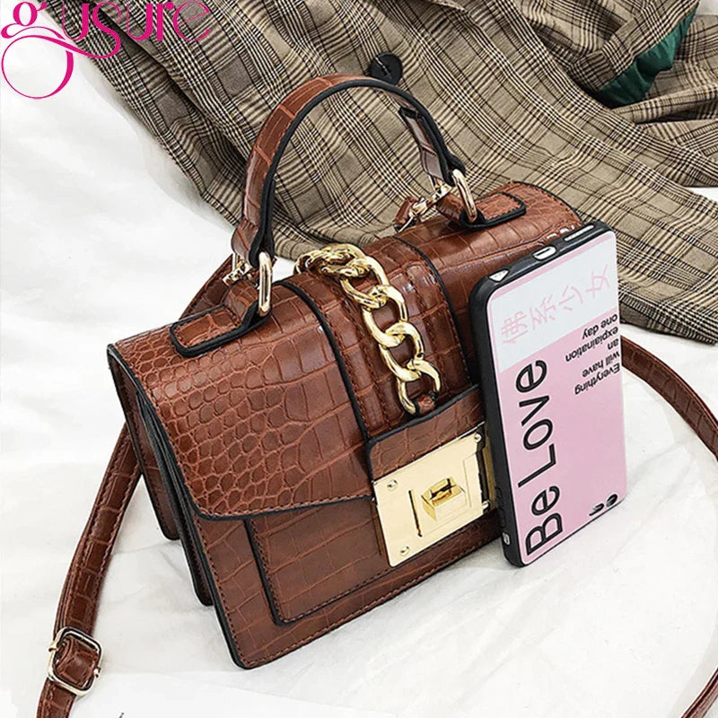 Alligator Pattern Shoulder Bag