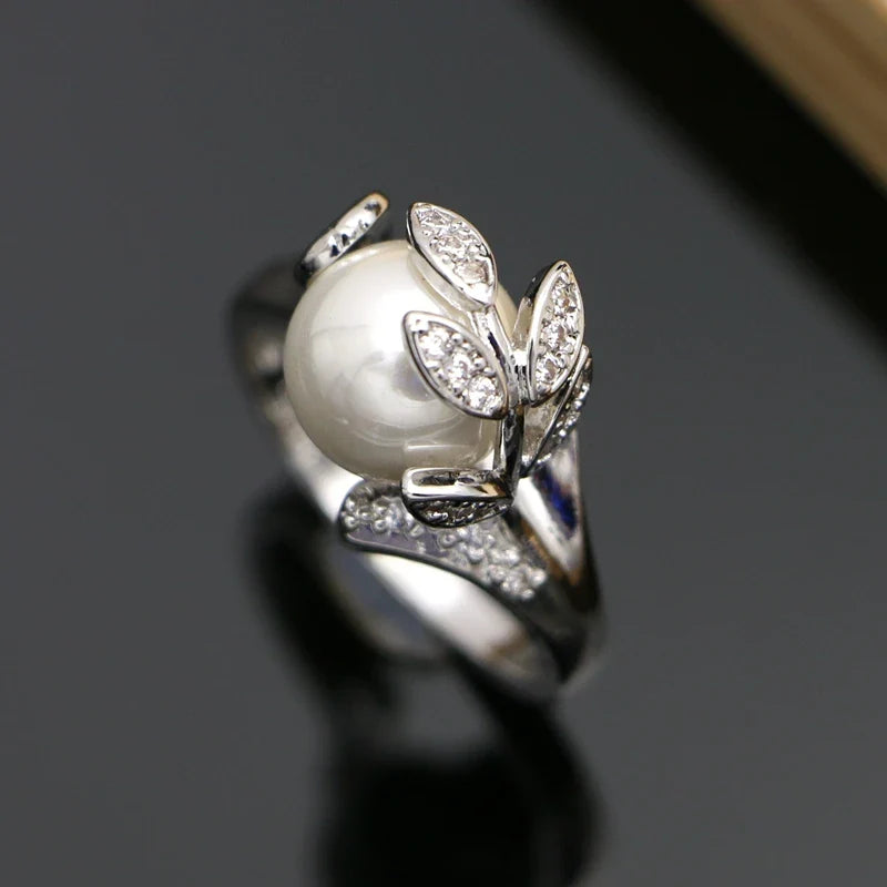 Matching Pearl Pendant, Drop Earrings, Ring  & Necklace Set