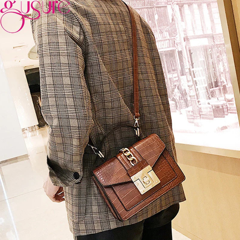 Alligator Pattern Shoulder Bag