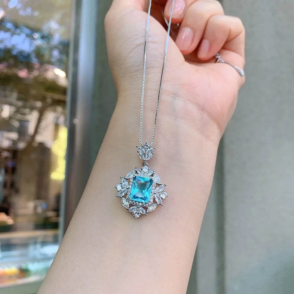 Vintage Aquamarine - Ring, Drop Earrings, Pendant/Necklace Jewelry Set