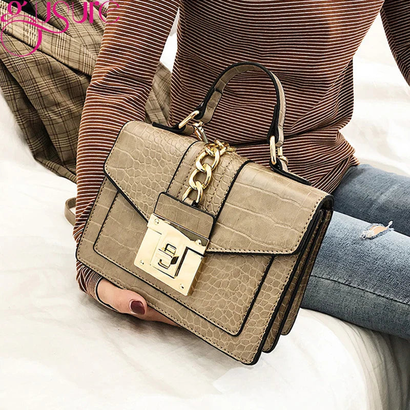 Alligator Pattern Shoulder Bag