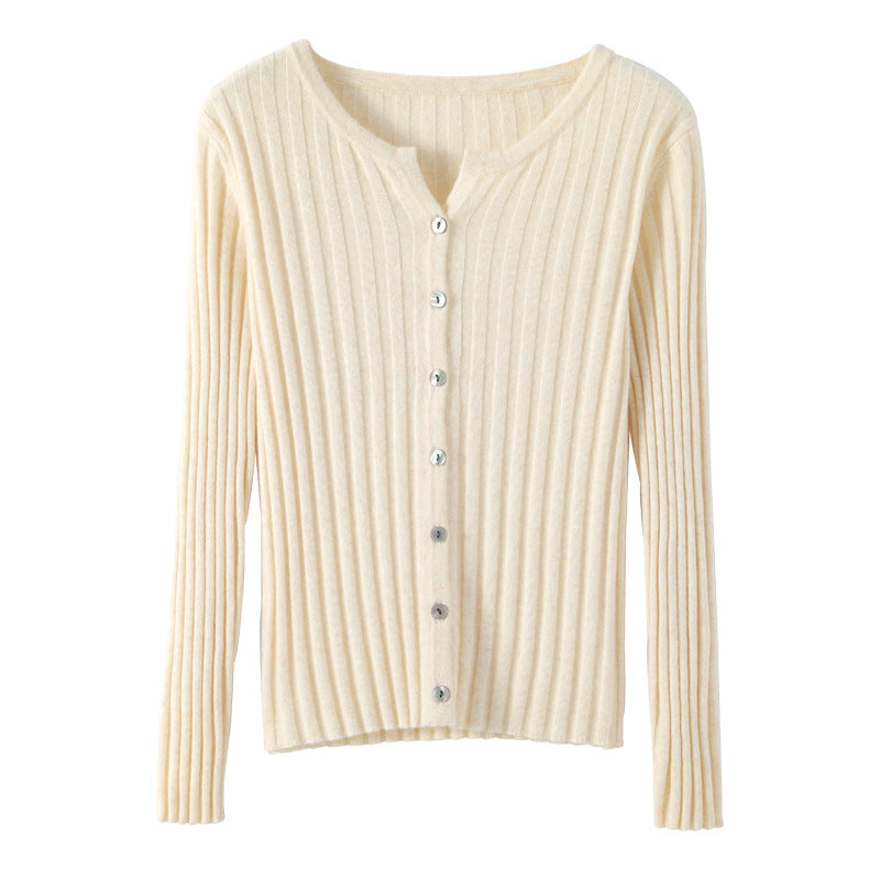 d Slim Fit O-neck Single Breasted  Cardigans