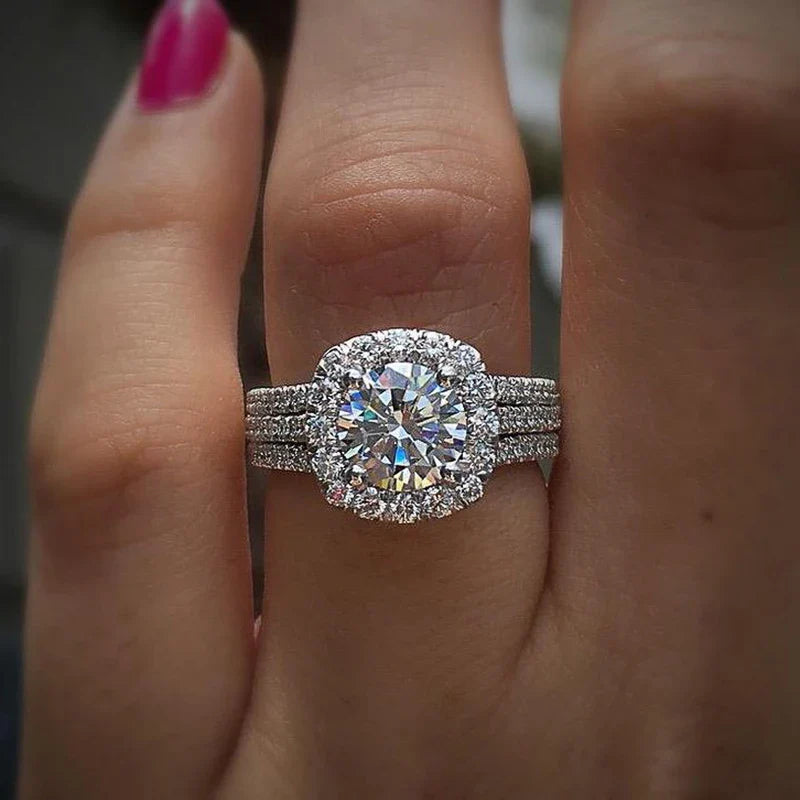 Brilliant CZ Luxury Cocktail Engagement Ring