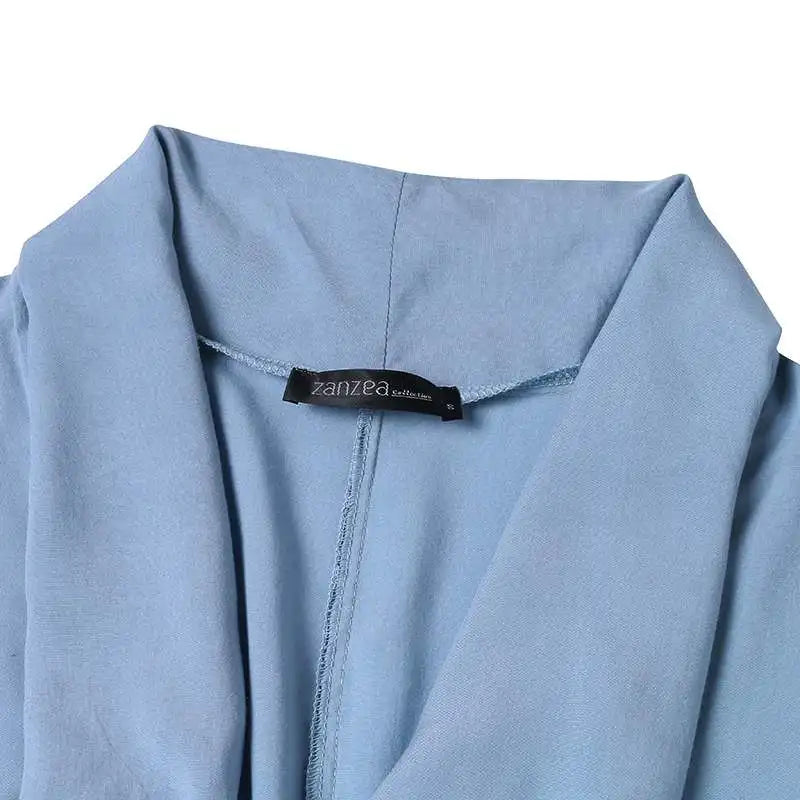 Summer  Oversize Asymmetrical  Baggy V Neck Maxi Dress with Pockets