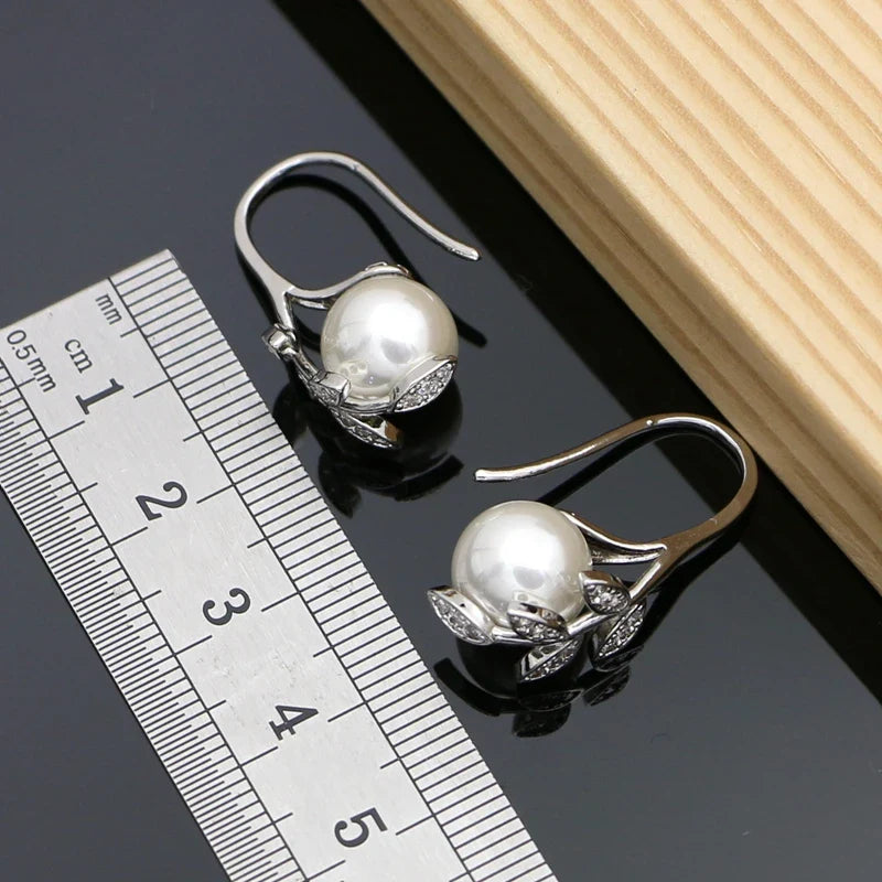 Matching Pearl Pendant, Drop Earrings, Ring  & Necklace Set