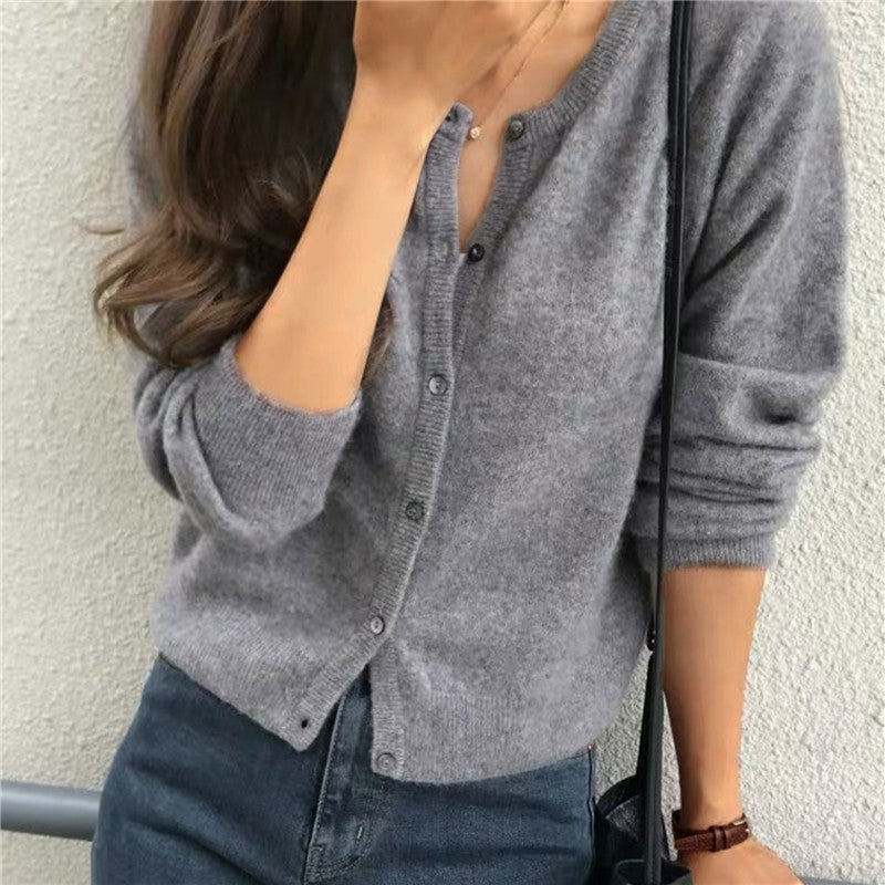 Perfect Fit  Knitted  Cardigan  Single Breasted  with Long Sleeve